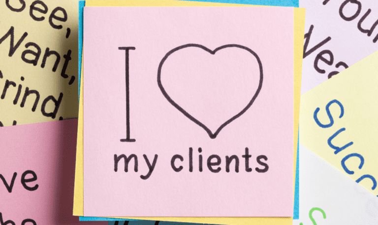 I Love My Lash Clients sticky note