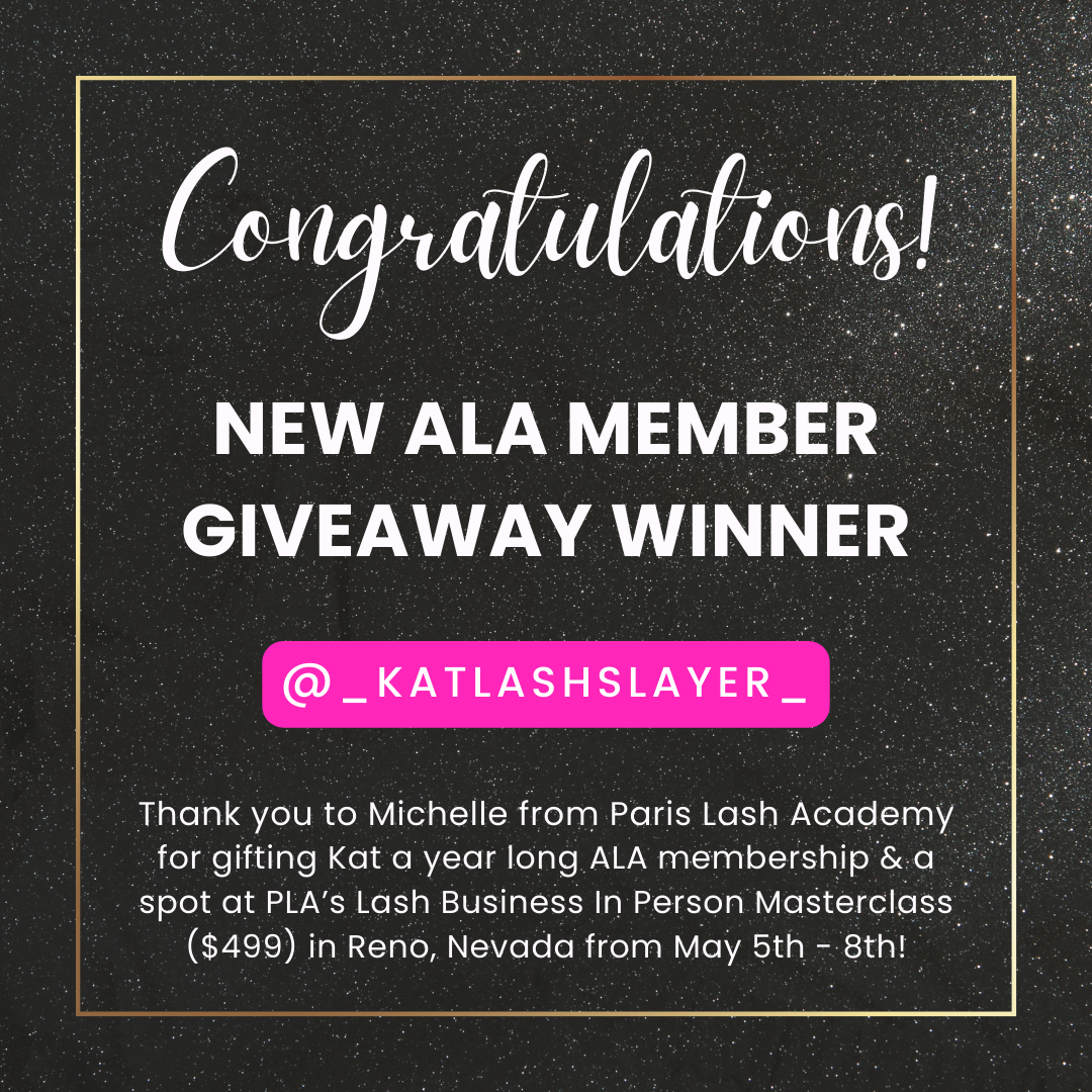 ALA Member Lash Giveaway LashLotto American Lash Association